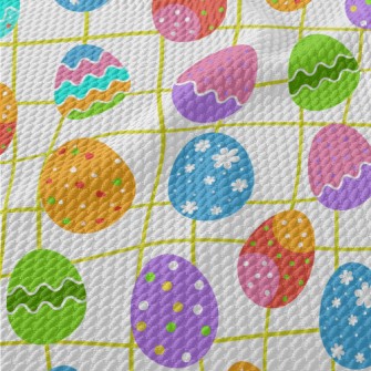 Bright Easter Eggs Birdseye Piqué