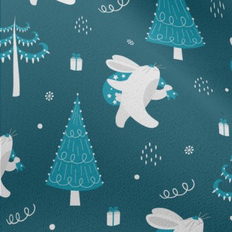 Winter Bunny Christmas Chiffon
