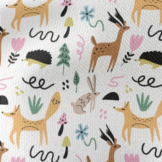 Hand Drawn Forest Animals Dood Waterproof Canvas