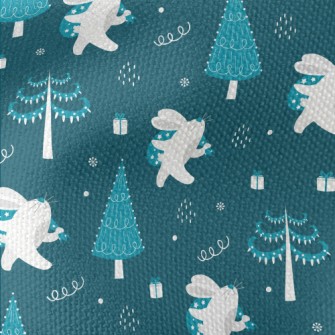 Winter Bunny Christmas Waterproof Canvas