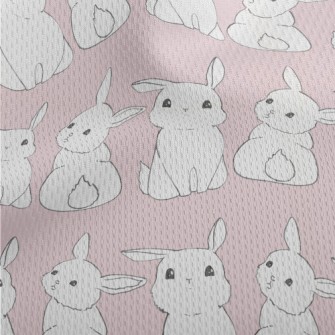 Cute Little White Rabbit Athletic Mesh Flat Back