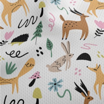 Hand Drawn Forest Animals Dood Athletic Mesh Flat Back