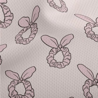 Pink Bunny Ears Hairband Athletic Mesh Flat Back