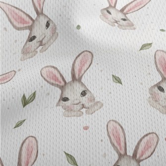 Watercolor Hand Drawn Rabbit Athletic Mesh Flat Back