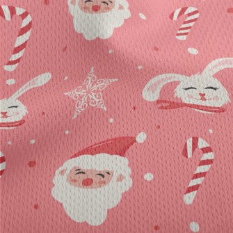 Cute Santa Claus With Candy Athletic Mesh Flat Back