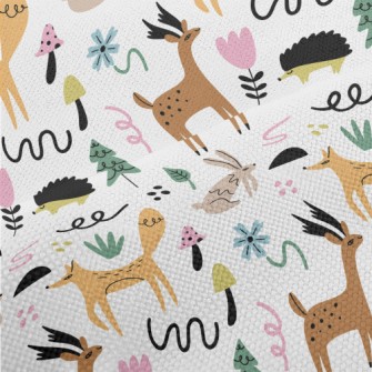 Hand Drawn Forest Animals Dood Performance Linen