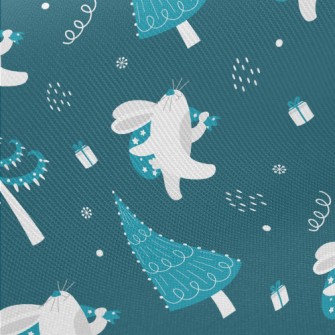 Winter Bunny Christmas Twill