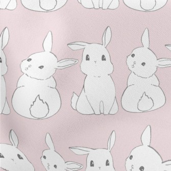 Cute Little White Rabbit Stretch Ponte