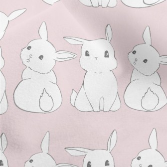 Cute Little White Rabbit Micro Fleece