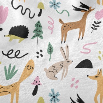 Hand Drawn Forest Animals Dood Minky