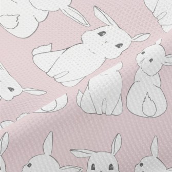 Cute Little White Rabbit Piqué