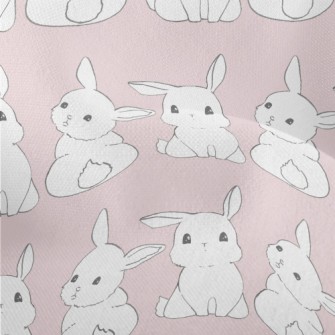 Cute Little White Rabbit Lightweight Performance Linen