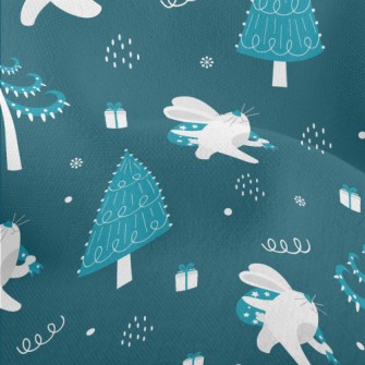 Winter Bunny Christmas Lightweight Performance Linen