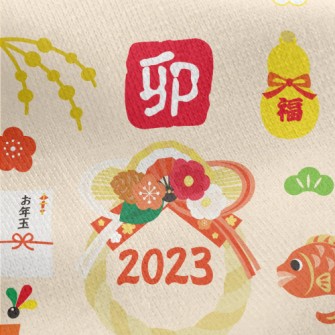 Japanese New Year's Greeti Jersey Backed Fleece