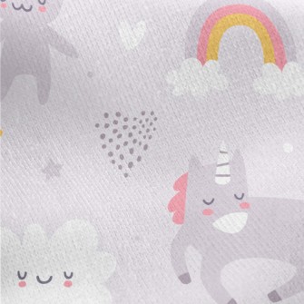 Cute Fairy Tale Creatures Jersey Backed Fleece