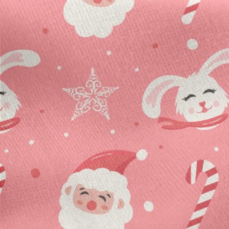 Cute Santa Claus With Candy Jersey Backed Fleece
