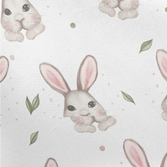 Watercolor Hand Drawn Rabbit Pongee