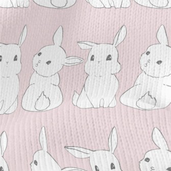 Cute Little White Rabbit Stretch Jersey