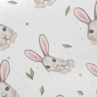 Watercolor Hand Drawn Rabbit Midweight Cotton Poplin