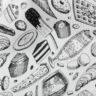 Black And White Sketch Dessert Terry