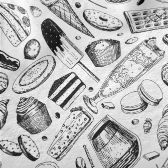 Black And White Sketch Dessert Minky