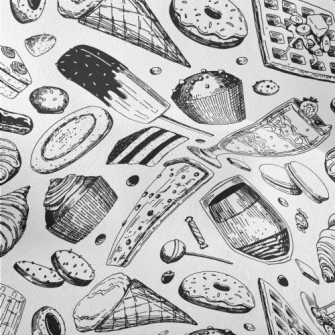 Black And White Sketch Dessert Lightweight Performance Linen