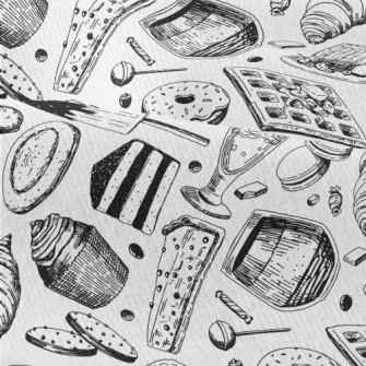 Black And White Sketch Dessert Modern Jersey