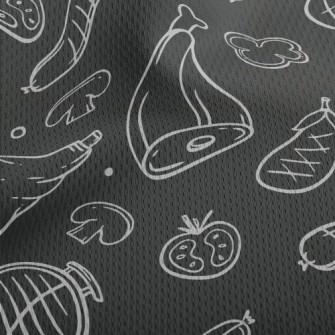 Restaurant Menu Barbecue Ingre Athletic Mesh Flat Back