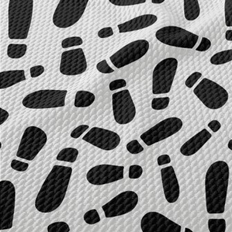 Black And White Shoe Footprint Birdseye Piqué