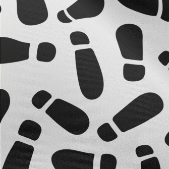 Black And White Shoe Footprint Chiffon