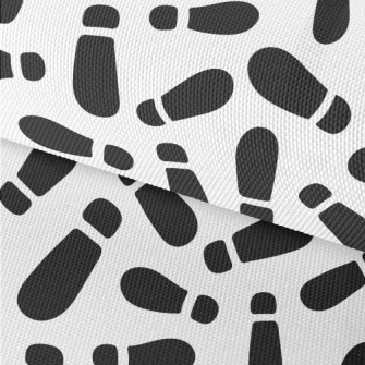 Black And White Shoe Footprint Waterproof Oxford