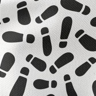 Black And White Shoe Footprint Waterproof Canvas