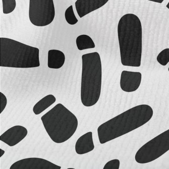 Black And White Shoe Footprint Terry