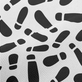Black And White Shoe Footprint Performance Linen