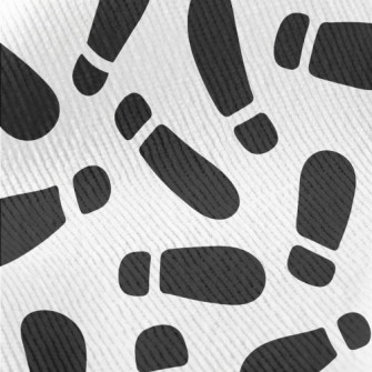 Black And White Shoe Footprint Standard Corduroy