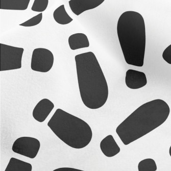 Black And White Shoe Footprint Micro Fleece