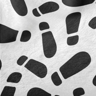 Black And White Shoe Footprint Minky