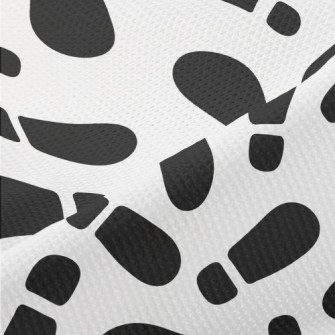 Black And White Shoe Footprint Piqué