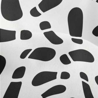 Black And White Shoe Footprint Lightweight Performance Linen
