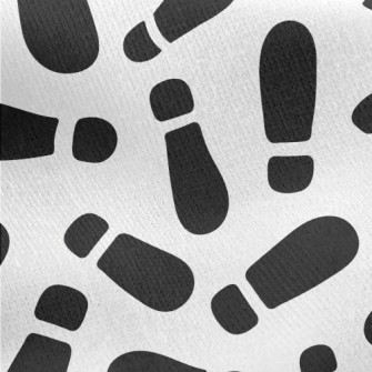 Black And White Shoe Footprint Jersey Backed Fleece