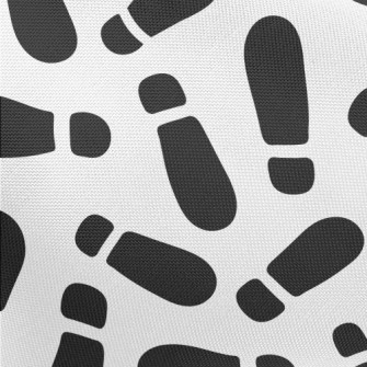 Black And White Shoe Footprint Pongee