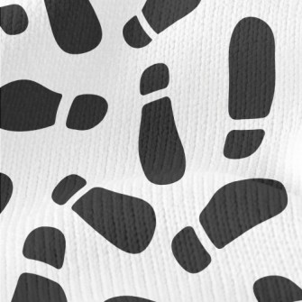 Black And White Shoe Footprint Stretch Jersey