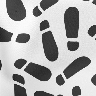 Black And White Shoe Footprint Lightweight Cotton Poplin