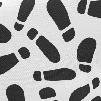 Black And White Shoe Footprint Midweight Cotton Poplin