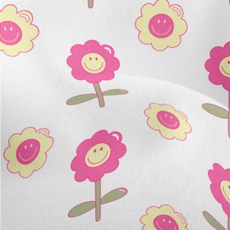 1970 Style Flowers Lightweight Performance Linen