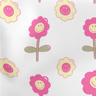1970 Style Flowers Lightweight Cotton Poplin