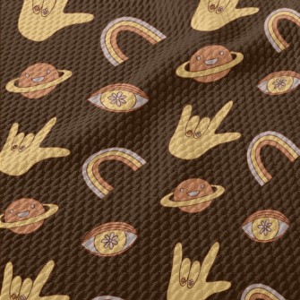 70s Psychedelic Pattern Birdseye Piqué