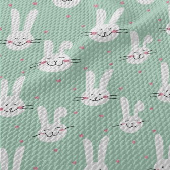 Happy Smiling Bunny Birdseye Piqué