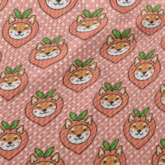 Peach Shiba Inu Birdseye Piqué