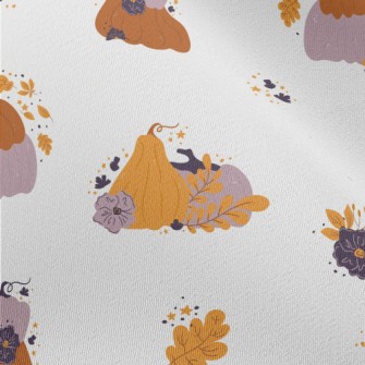 Autumn Plants And Pumpkins Chiffon